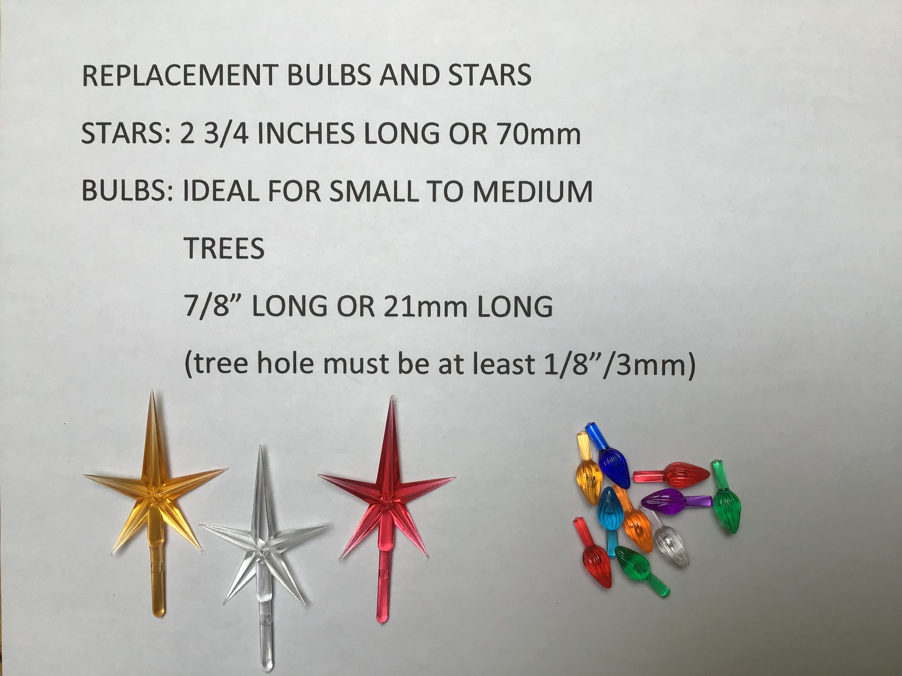 Ceramic Christmas Tree Replacement Bulbs: Flame \u0026 Star Lights - Etsy, image size:3000x2250