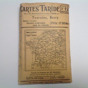 Map French Cartes Tarides No 12 Coloured Map France 1912 Simili Japan Paper
