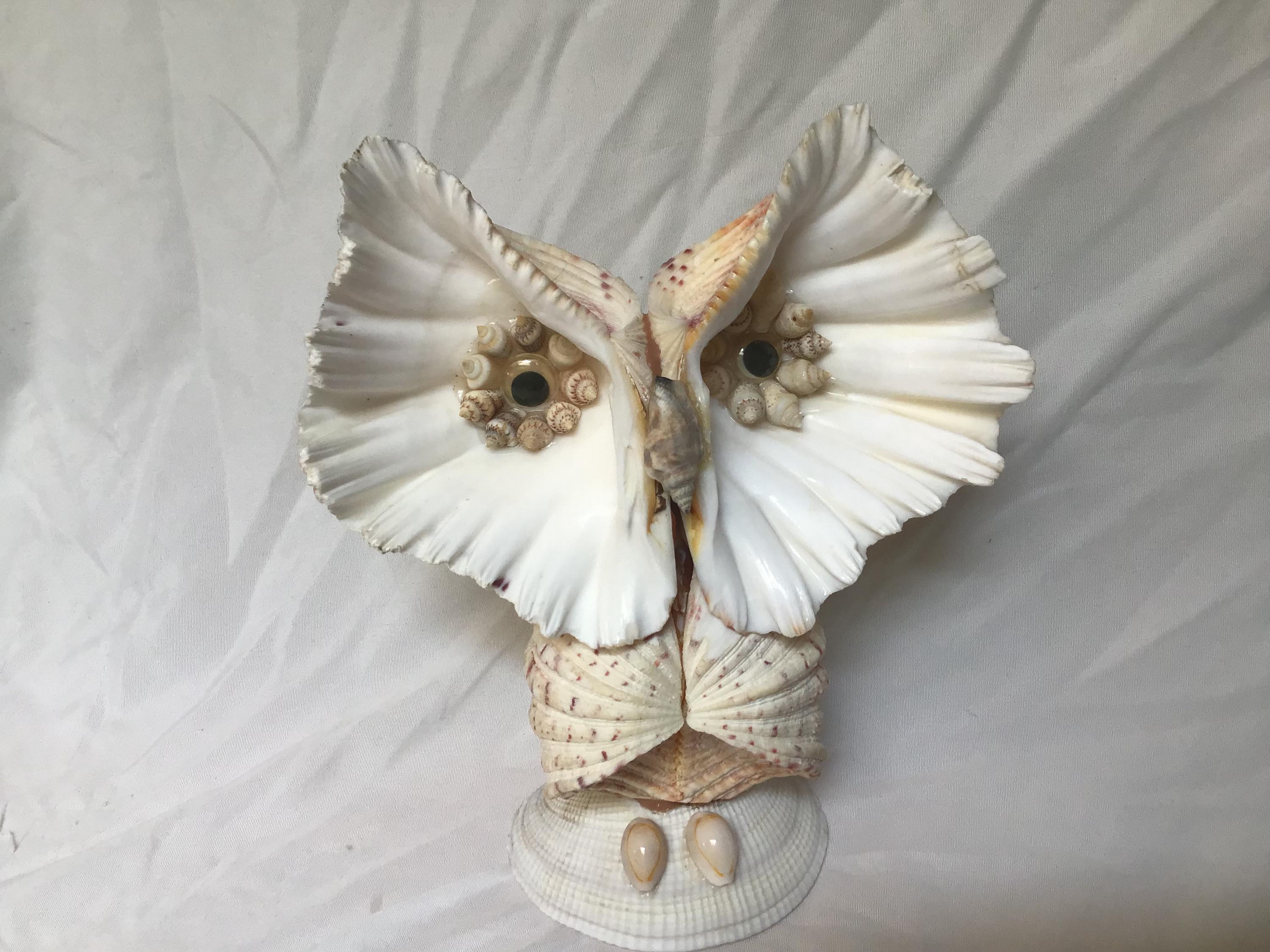 Shell Owl Seashell Owl Figurine Owl Made of Seashells - Etsy