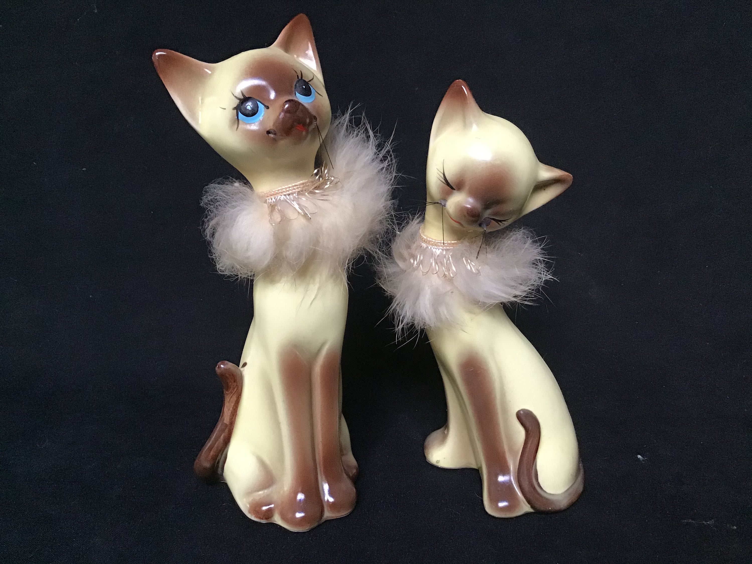 Siamese Cat Figurine Set of 2 Cats Kittens Made in Japan Etsy
