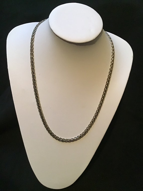 Sterling Silver Necklace 24”  Stunning 7mm Wheat F