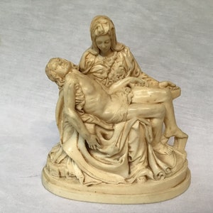 Vintage Pieta Michelangelo Pieta Resin Statue image 1