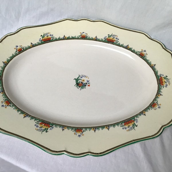 Vintage John Maddock & Sons Minerva Extra Large Platter Art Deco 1930’s 737954 Lotus Flower