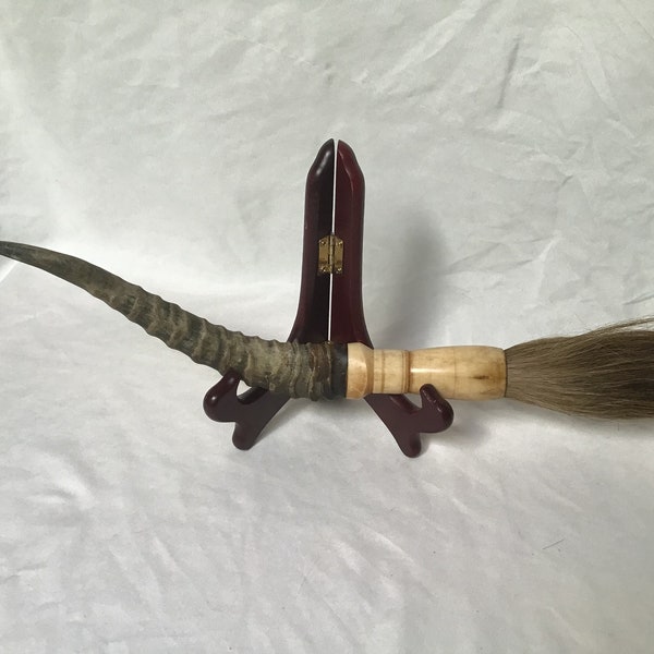 Vintage Paint Brush Calligraphy Brush Bone and Horn Handle Oriental Brush