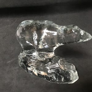 Glass Polar Bear by ENGBERG |Swedish | Vintage Figurine | Crystal Glass |  Polar Ice | Art Glass | Scandinavian | Mid Century