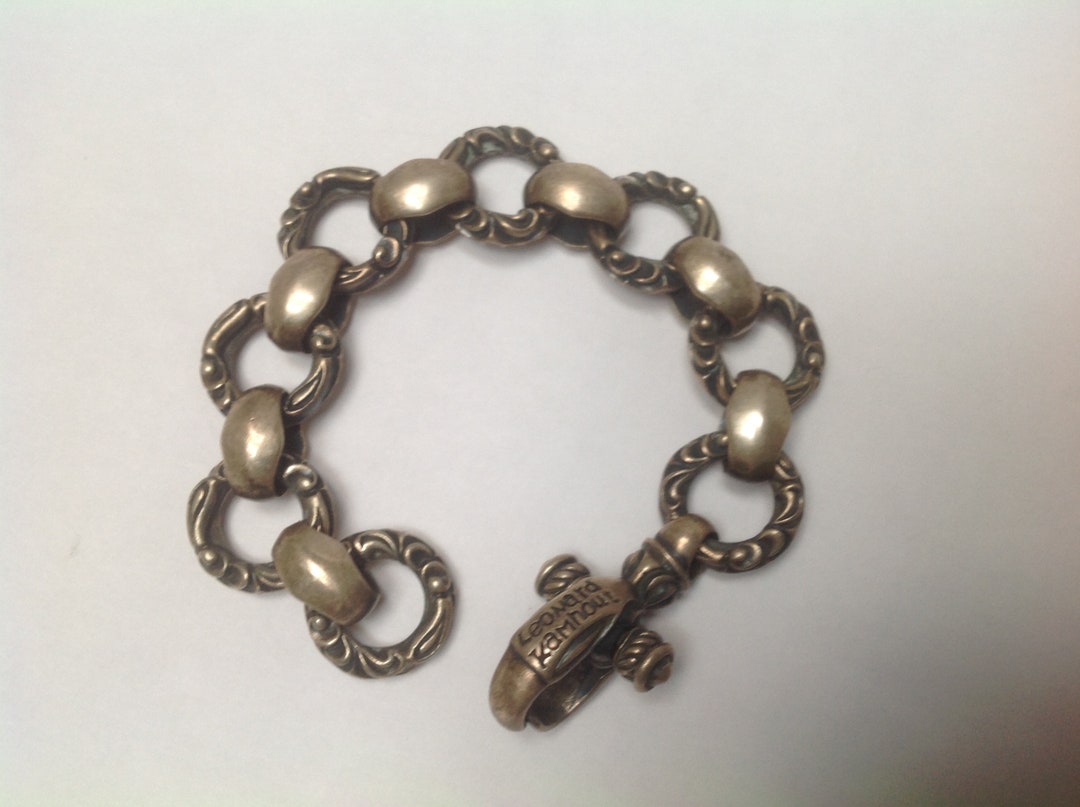 Leonard Kamhout Rare Sterling Silver Silk Link Bracelet 925 Leonard Kamhout Rare Sterling Silver Silk Link Bracelet 925