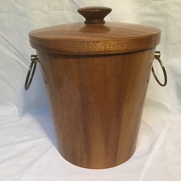 Vintage Teak Ice Bucket MCM Ice Bucket KMC