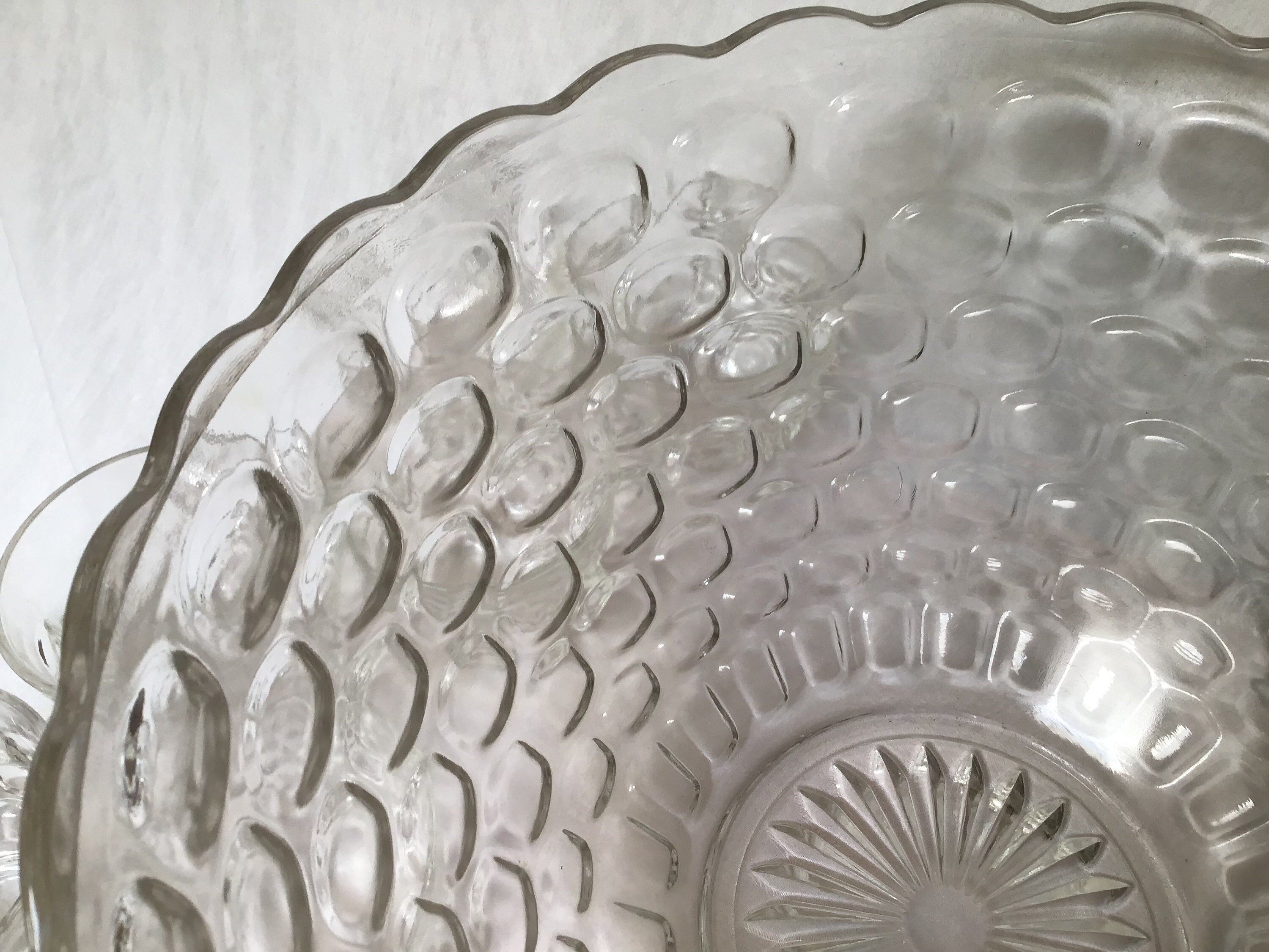 federal glass punch bowl set