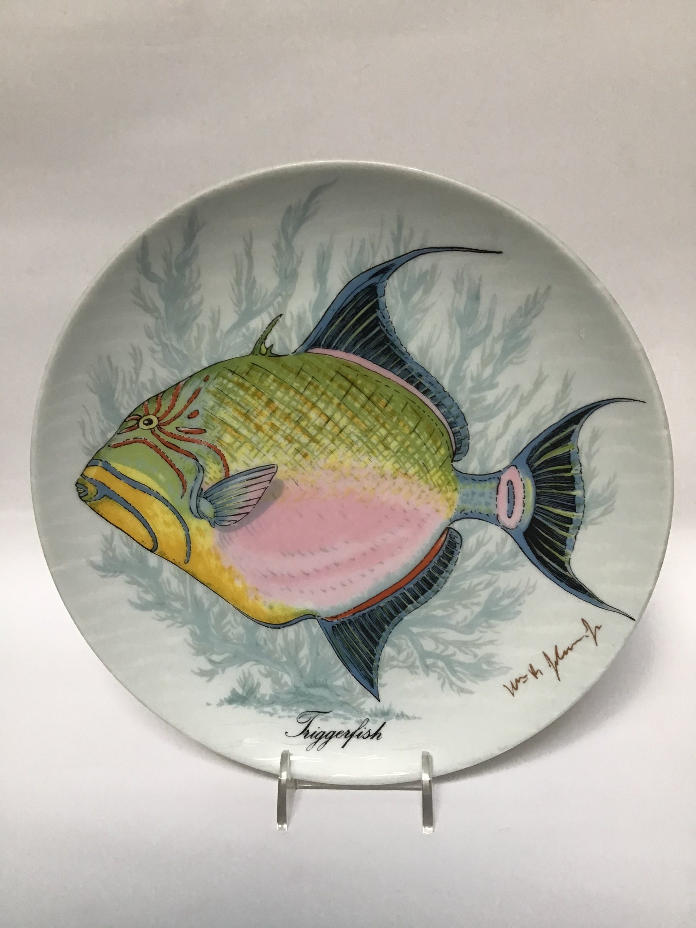 Kaiser Plate Limited Edition Triggerfish Handpainted Etsy