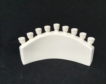 Ceramic Bisque Menorah Ready to Paint Candle Holder