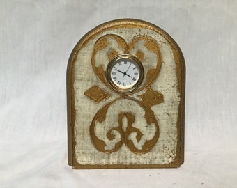 Vintage Florentine Clock Table Clock Made in Italy