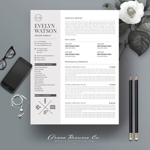 Professional Resume Template, CV Template, Photoshop Resume Cover Letter, Ms word resume cv,Freelancer, Journalist - INSTANT DOWNLOAD RE007