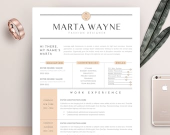 Plantilla de CV profesional: CV y carta de presentación modernos (descarga inmediata)