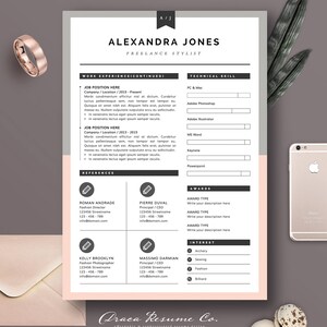 Curriculum Modello 3 pagina / Modello CV Lettera di - Etsy Italia