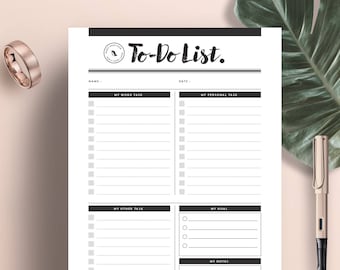 To-Do List Printable Planner: Daily Checklist (A4, A5, US Letter) (Instant Download)