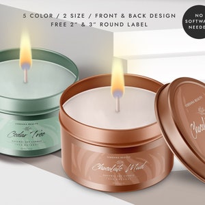 Tin Candle Label Template , Custom Product Label Design, Editable Candle Sticker, DIY Candle Label, Label Soy Candle - CORJL LA058 (Cairo)