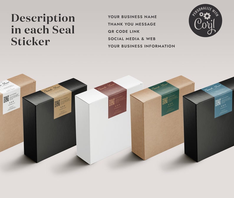 Box Seal Sticker Template Printable Packaging Seal Sticker Etsy