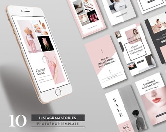 Instagram Stories Templates: Minimalist Photoshop Layouts (Instant Download)