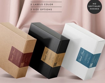 Box Seal Sticker Template, Printable Packaging Seal Sticker, DIY Business Thank You Stickers, QR code Review Label - CORJL LA023 (Malmo)