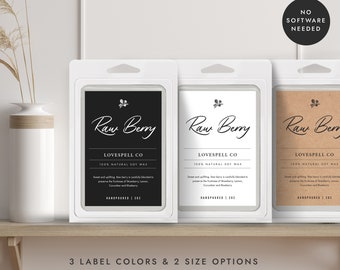 Wax Melts Label Template: DIY Customizable Product Label (CORJL)