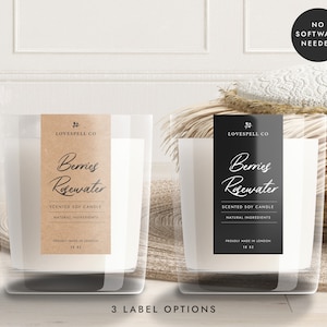 Etiqueta vertical para velas: marca de produto personalizada (design editável faça você mesmo)
