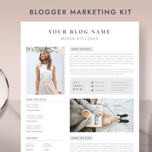 Media Kit Template 2 Pages, Blogger Media Kit, Media Press Kit Template, Electronic Press Kit, Photoshop Ms Word - INSTANT DOWNLOAD BM004