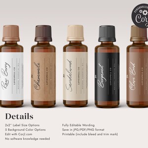 Editable Dropper Bottle Label, Editable Bottle Label, DIY Essential Oil Label , Custom Label Dropper Template CORJL LA043 Malta image 3