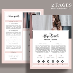 Media Kit Template 2 Page, Blogger Media Kit, Media Press Kit Template, Electronic Press Kit, Photoshop Media Kit - INSTANT DOWNLOAD BM002