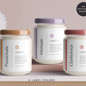 Candle Sticker, Custom Product Label Design, Editable Candle Branding, DIY Candle Label Square, Label Soy Candle - CORJL LA080 (Bermuda)