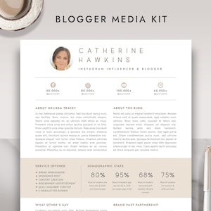 Media Kit Template 1 Page, Blogger Media Kit, Media Press Kit Template, Electronic Press Kit, Photoshop Ms Word - INSTANT DOWNLOAD BM009