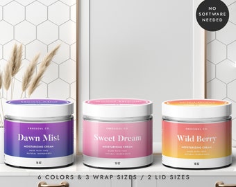 Editable Body Butter Label: Wrap Around Jar Sticker (CORJL)