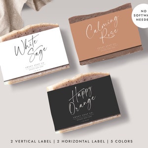 Editable Soap Label Template, Printable Soap Labels,  Soap Packaging Custom Label Design, Corjl Soap Label Templates - CORJL LA075 (Bergen)