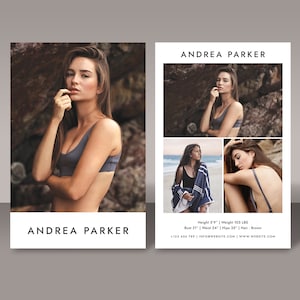 Modeling Comp Card Template, Model Comp Card Template, Model Portfolio, Fashion Model Photography - CORJL MC001