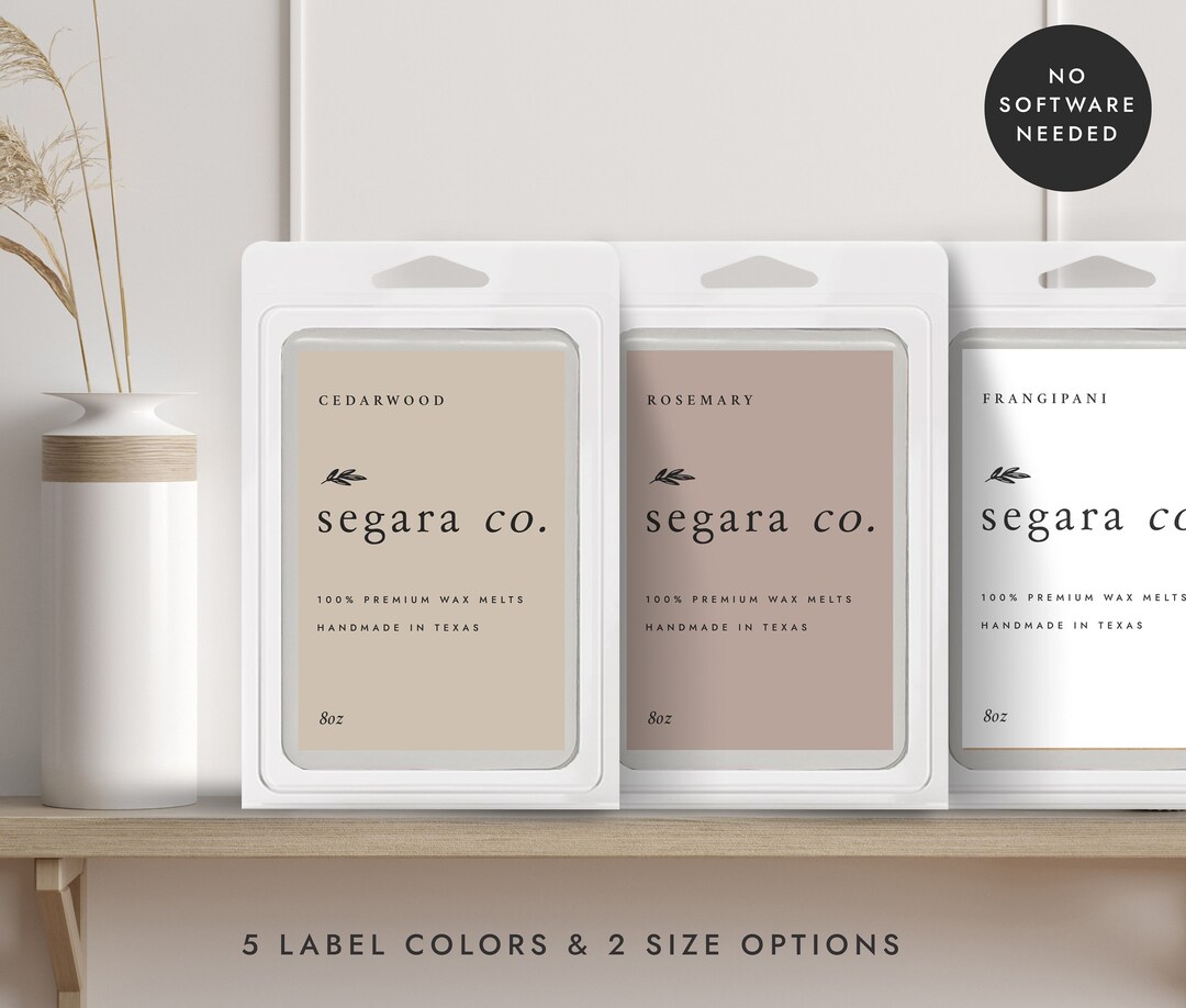 Wax Melts Label, Wax Melt Label Template, DIY Product Label Design