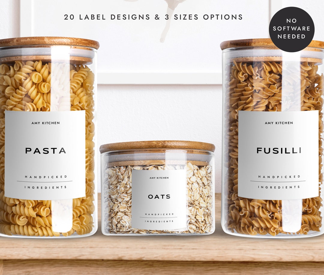 Minimalist Pantry Label Template: Editable Kitchen Stickers (digital ...
