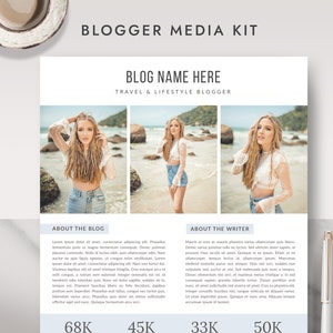 Media Kit Template 4 Pages, Blogger Media Kit, Media Press Kit Template, Electronic Press Kit, Photoshop Ms Word - INSTANT DOWNLOAD BM008