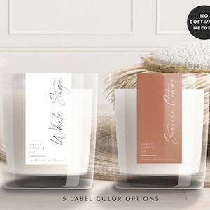 Vertical Candle Label, Custom Product Label Design, Editable Candle Branding, DIY Vertical Label, Label Soy Candle - CORJL LA068 (Bergen)