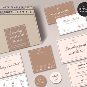 Jewellery Business Bundle Set,  Editable Earring Card, Jewelry Display Card, Thank You Card, Care Card, Box Seal Label - CORJL LA085 (Agra)