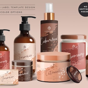 Product Label Package Set, Dropper Bottle Label, Candle Label, Pump Bottle Label, Jar Label Template - CORJL LA074 (Jaipur)