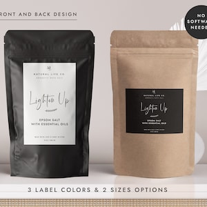 Pouch Label Template, Editable Bath Salt Label, DIY Body Product Label, Tea Pouch Label, Sugar Scrub Label - CORJL LA020 (Marseille)
