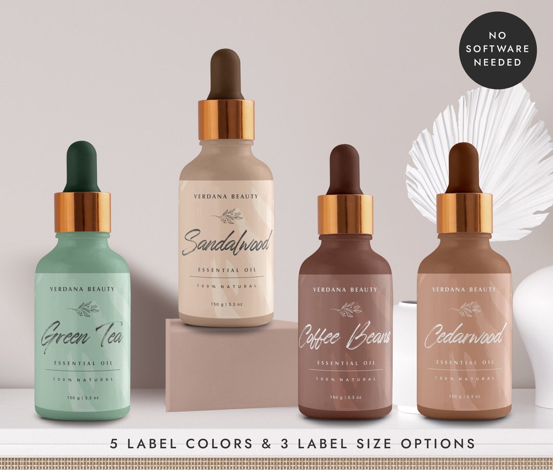 Editable Dropper Bottle Label Template: DIY Essential Oil (CORJL) - Etsy