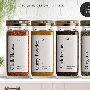 Savvy & Sorted Black Spice Labels for Spice Jars | 148 Spice Jar Labels for Spice Containers | Spice Labels Stickers Preprinted | Spice Organising