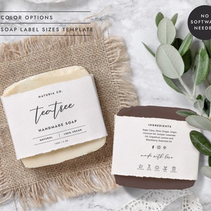 Editable Soap Label Template, Printable Soap Labels, Soap Packaging Custom Label Design, Corjl Soap Label Templates - CORJL LA065 (Fiji)