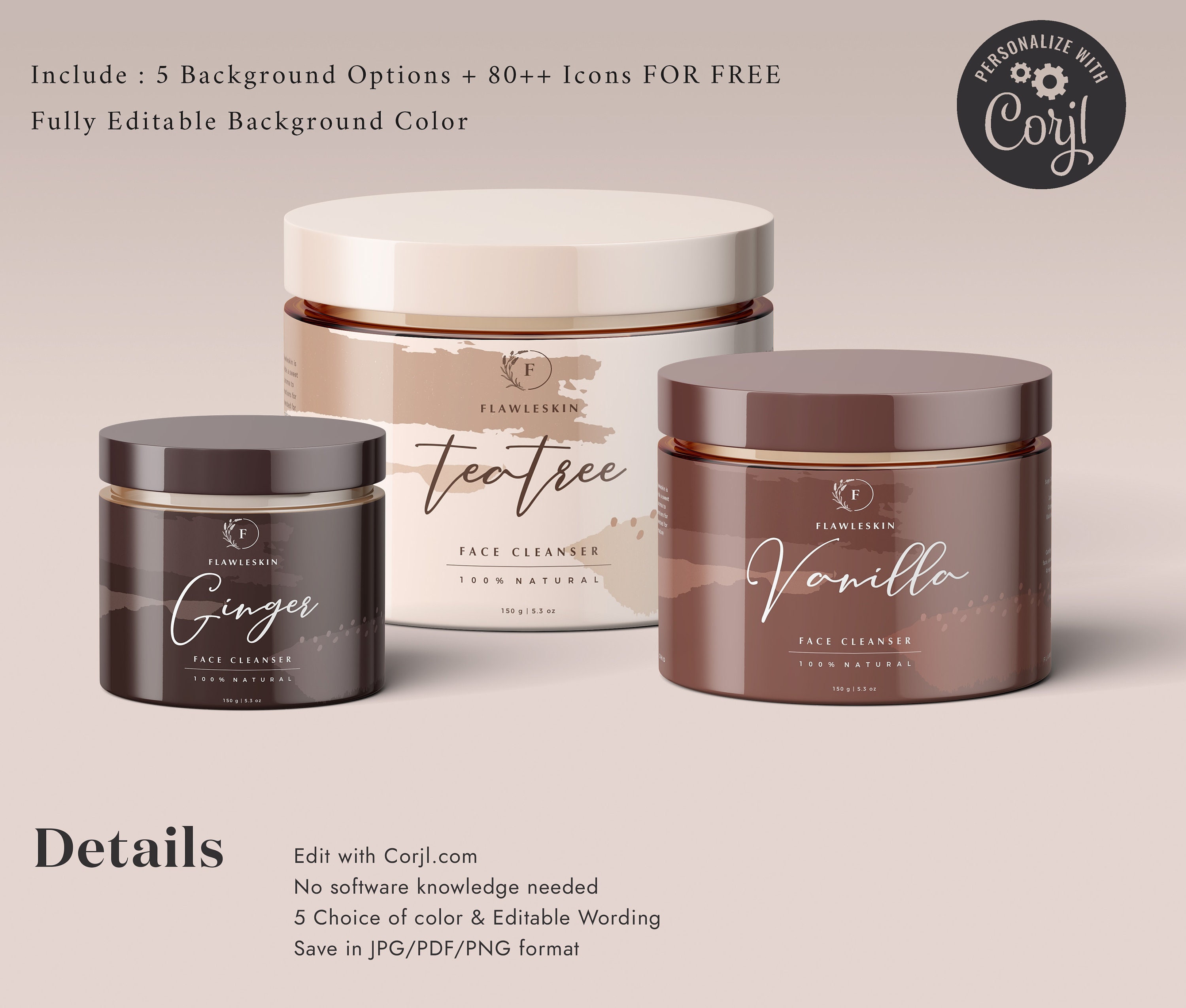 Product Label Bundle Set Template, Candle Sticker Label, Soap Label ...
