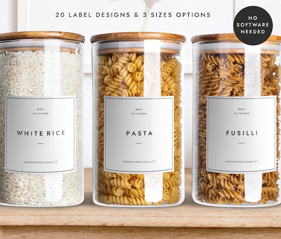 Free Editable Printable Kitchen Pantry Labels for Storage Containers