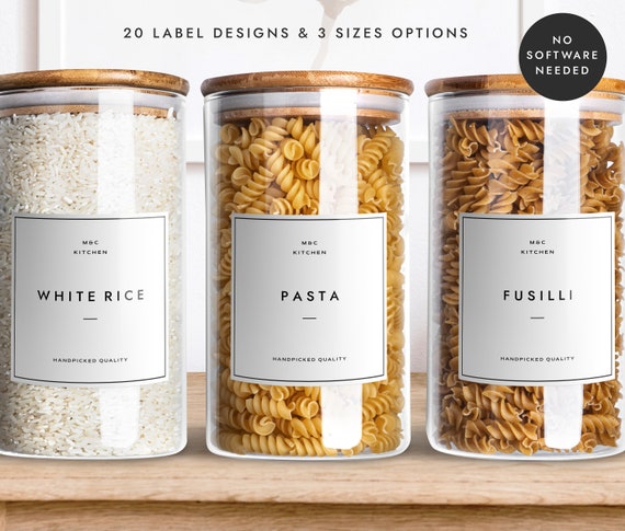 Free Editable Printable Kitchen Pantry Labels for Storage Containers 