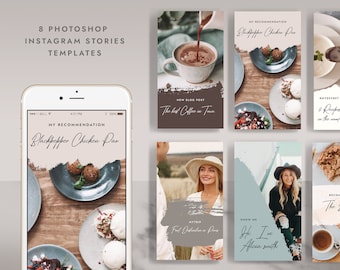 Instagram Stories Templates: Minimalist Photoshop Layouts (Instant Download)