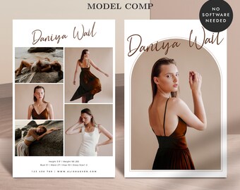 Minimalist Model Comp Card Template: Fashion Portfolio (CORJL MC006)