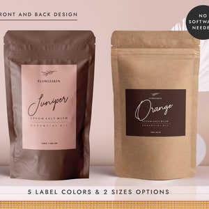 Pouch Label Template, Editable Bath Salt Label, DIY Body Product Label, Tea Pouch Label, Sugar Scrub Label templates - CORJL LA100 (Ohio)