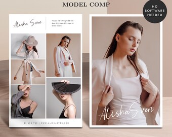 Modeling Comp Card Template: Minimalist Model Portfolio (CORJL MC005)